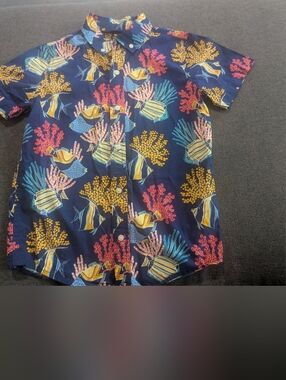 Janie And Jack Coral Fish Button Down Shirt